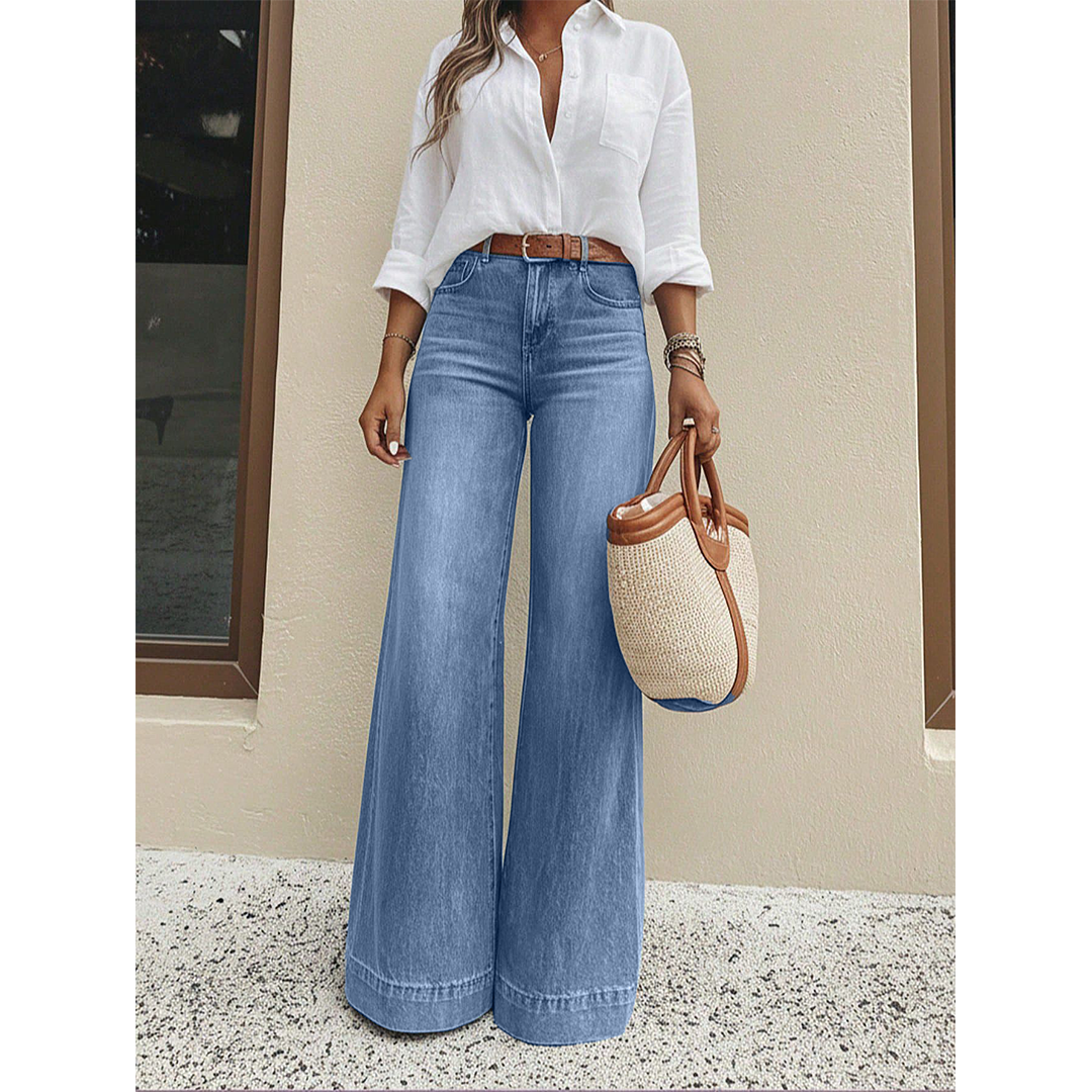 Vintage Washed Wide-Leg Loose Slimming Jeans XYK069