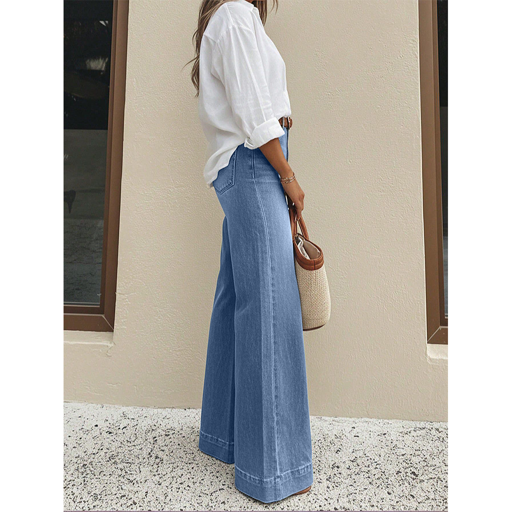Vintage Washed Wide-Leg Loose Slimming Jeans XYK069