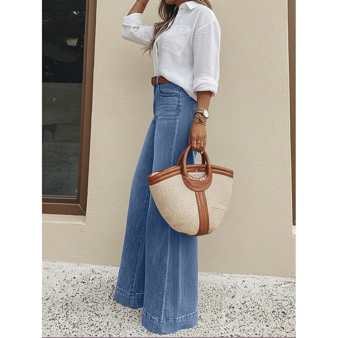 Vintage Washed Wide-Leg Loose Slimming Jeans XYK069