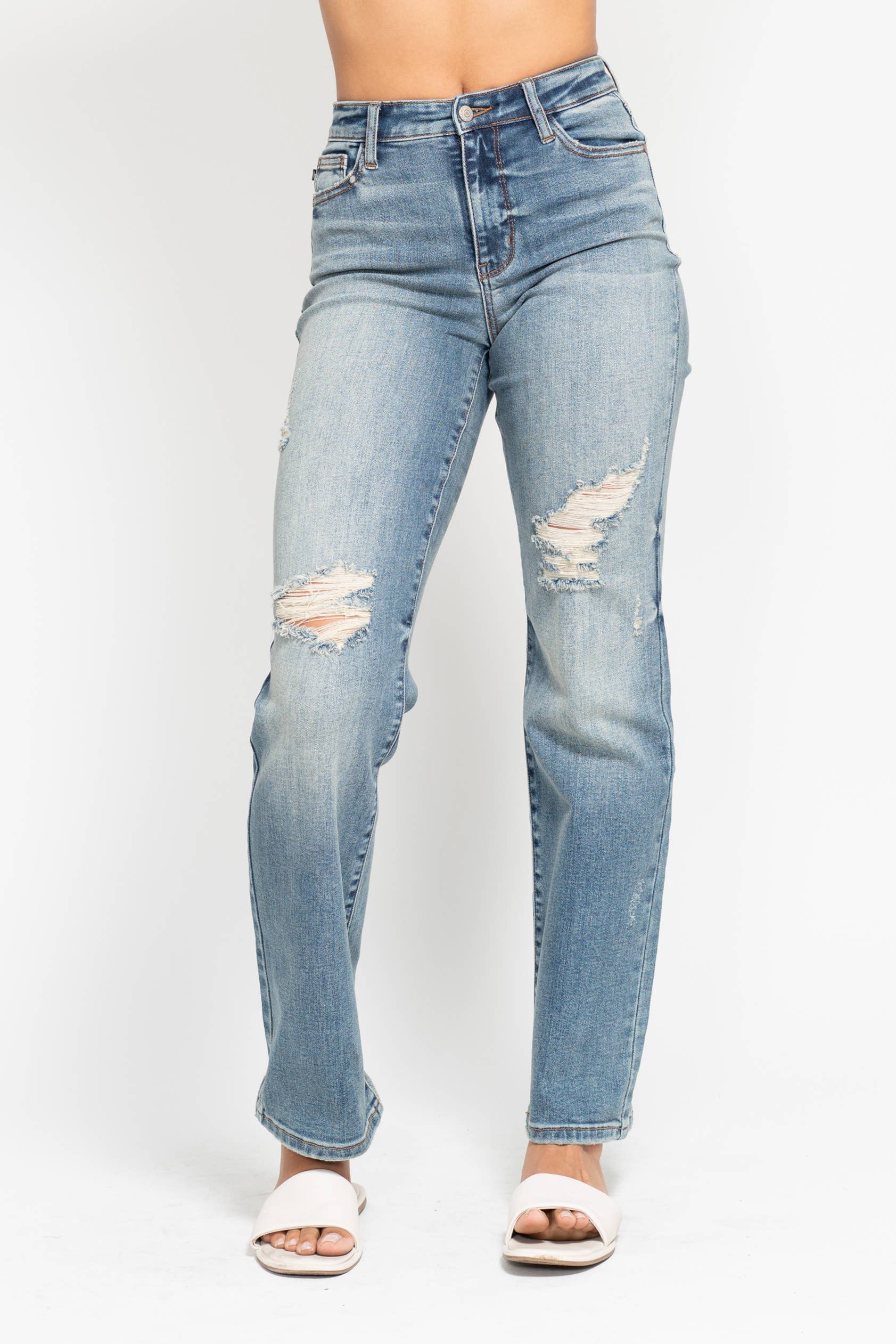 High Waisted Dad Straight Jean