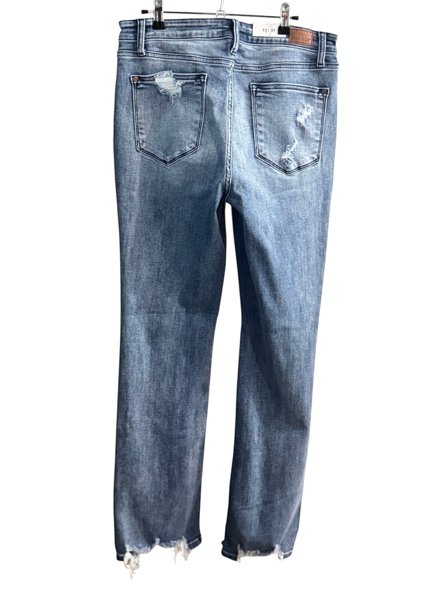 Judy Blue Distressed Straight Mid Rise Jeans