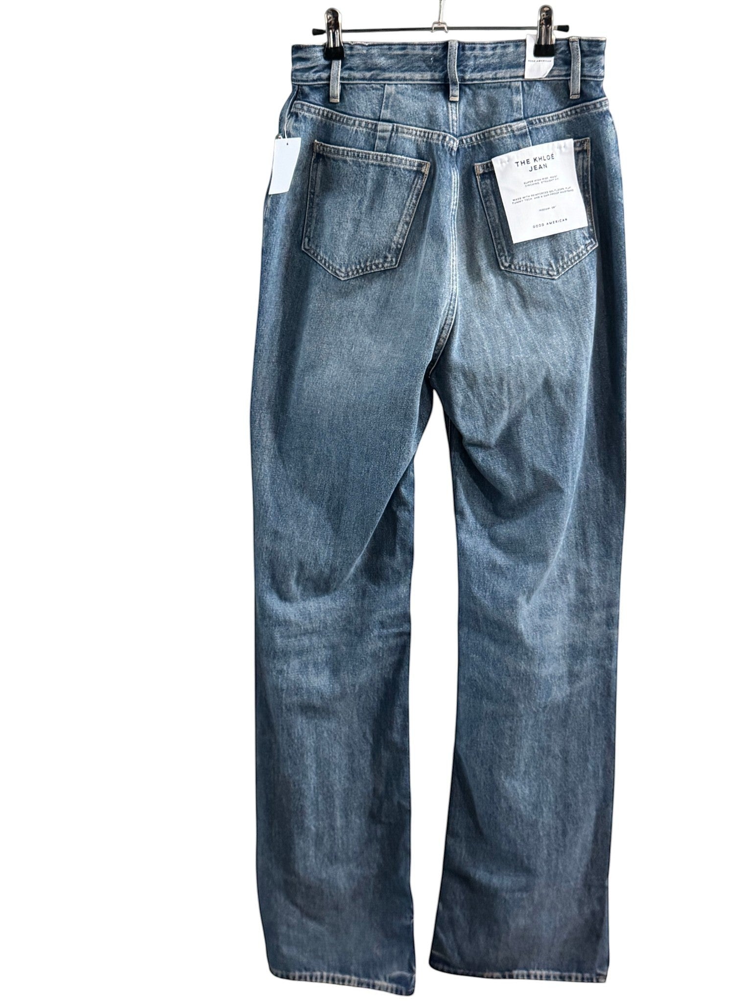 Good American The Khloe Jean Super High Rise Straight Distressed