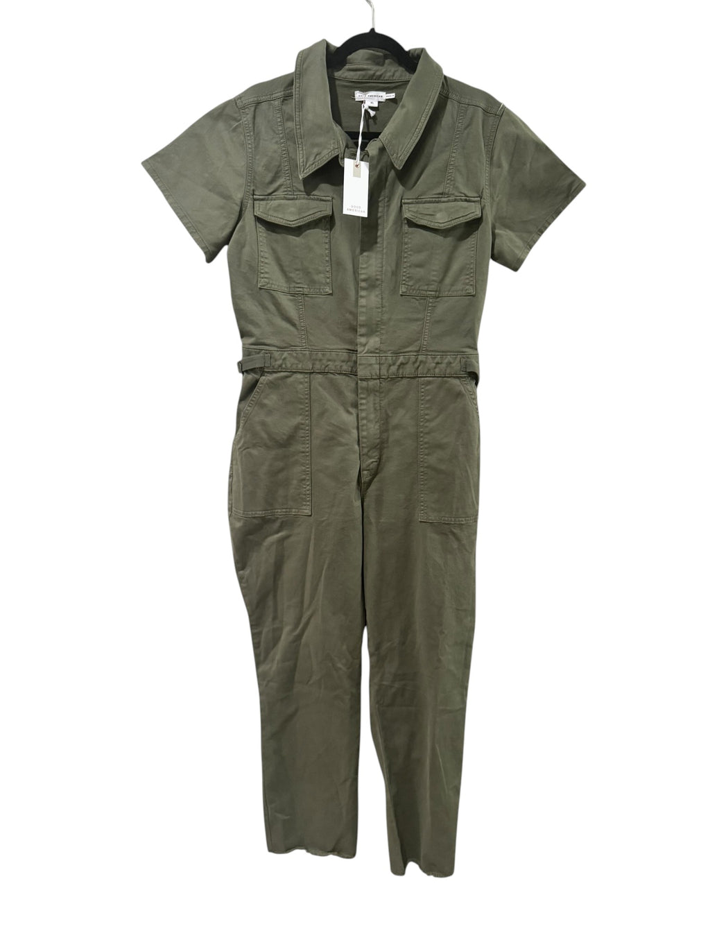 Good American Cargo Jumpsuit Frayed Hem