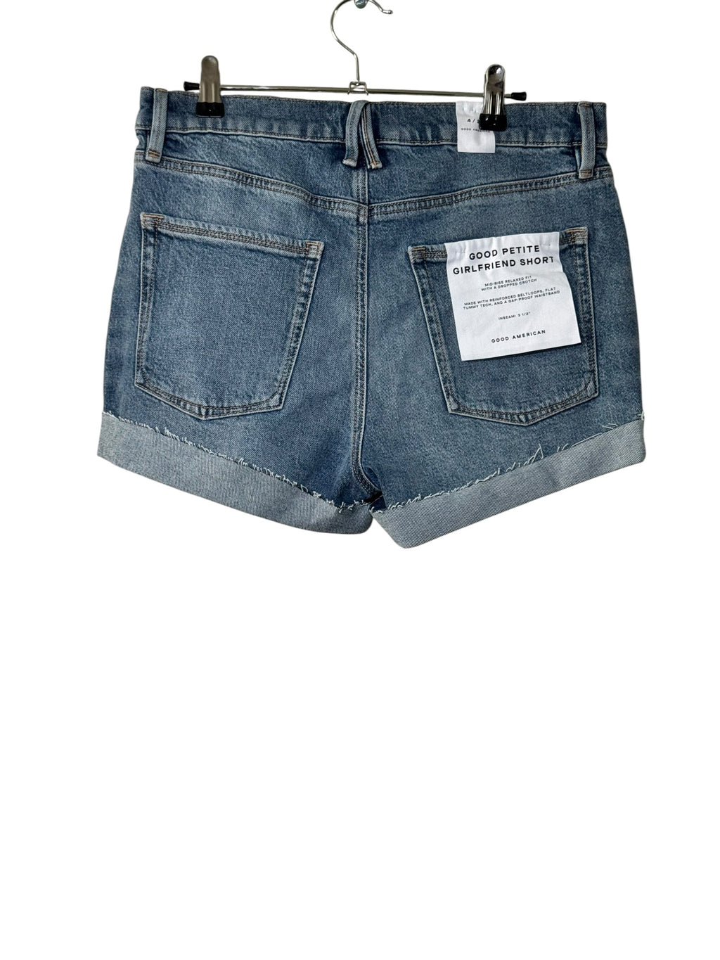 Good American Good Petite Girlfriend Shorts Mid Rise Indigo