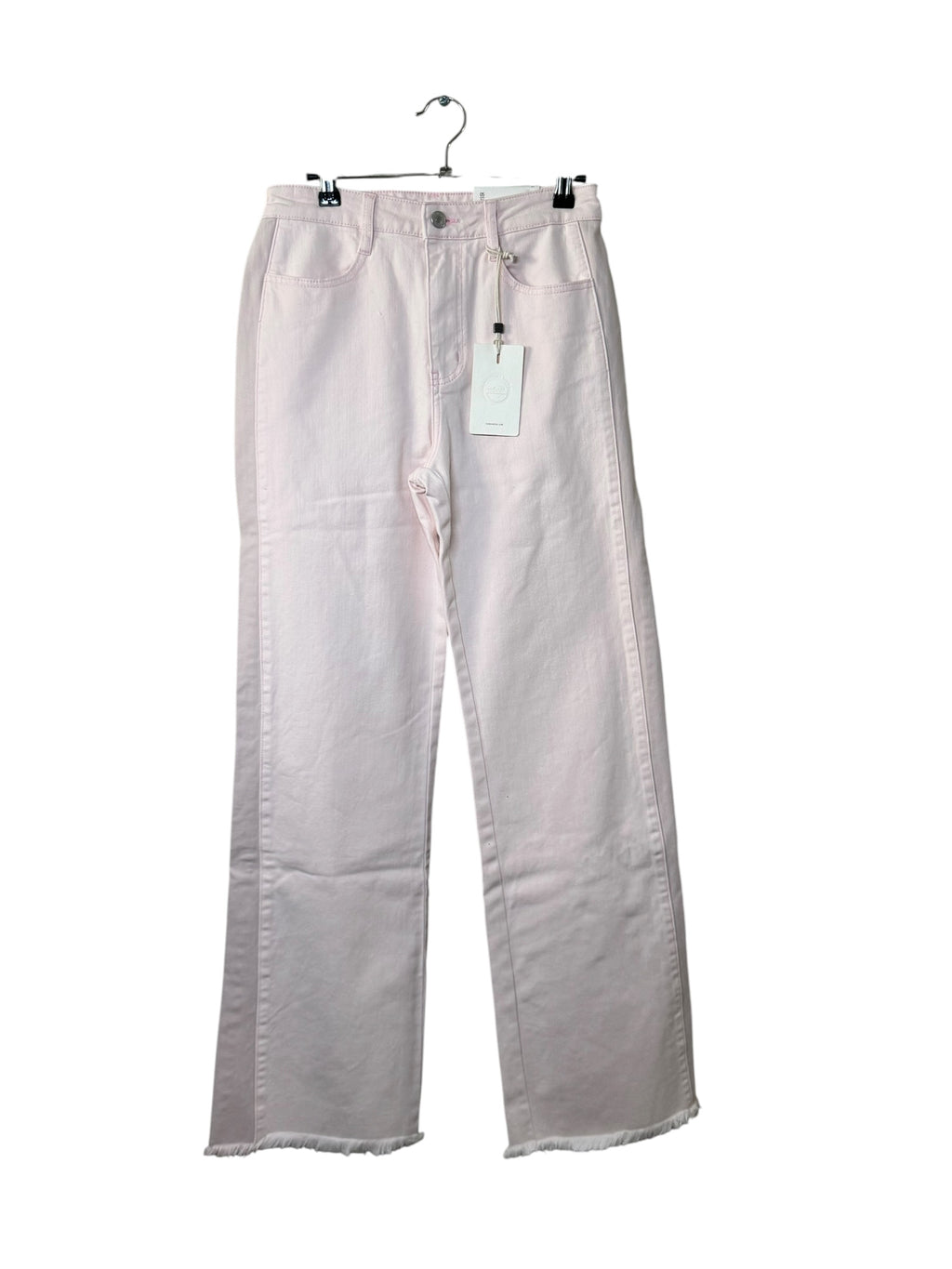 Kancan 90's Flare Pink Frayed Hem Jeans