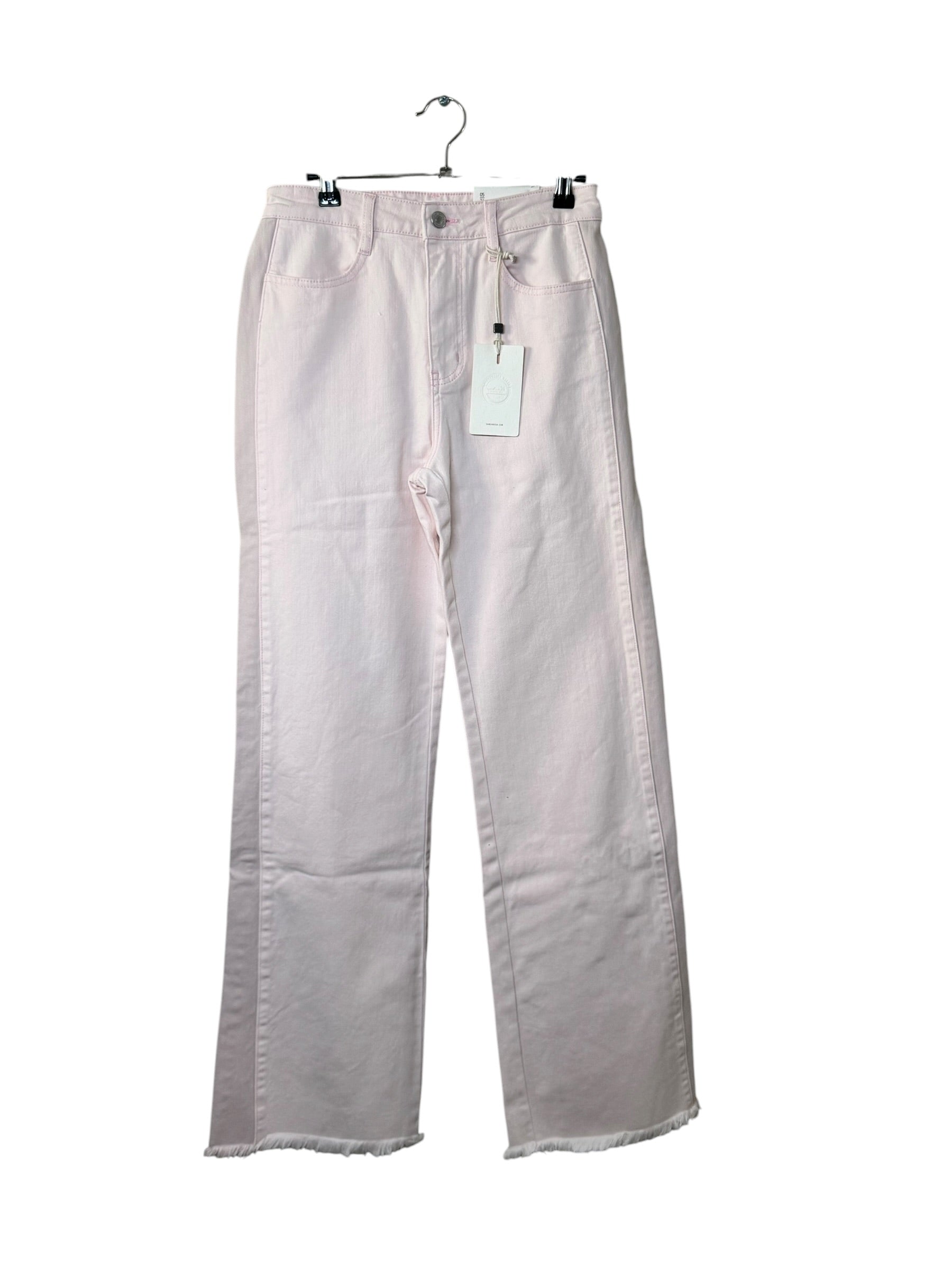 Kancan 90's Flare Pink Frayed Hem Jeans