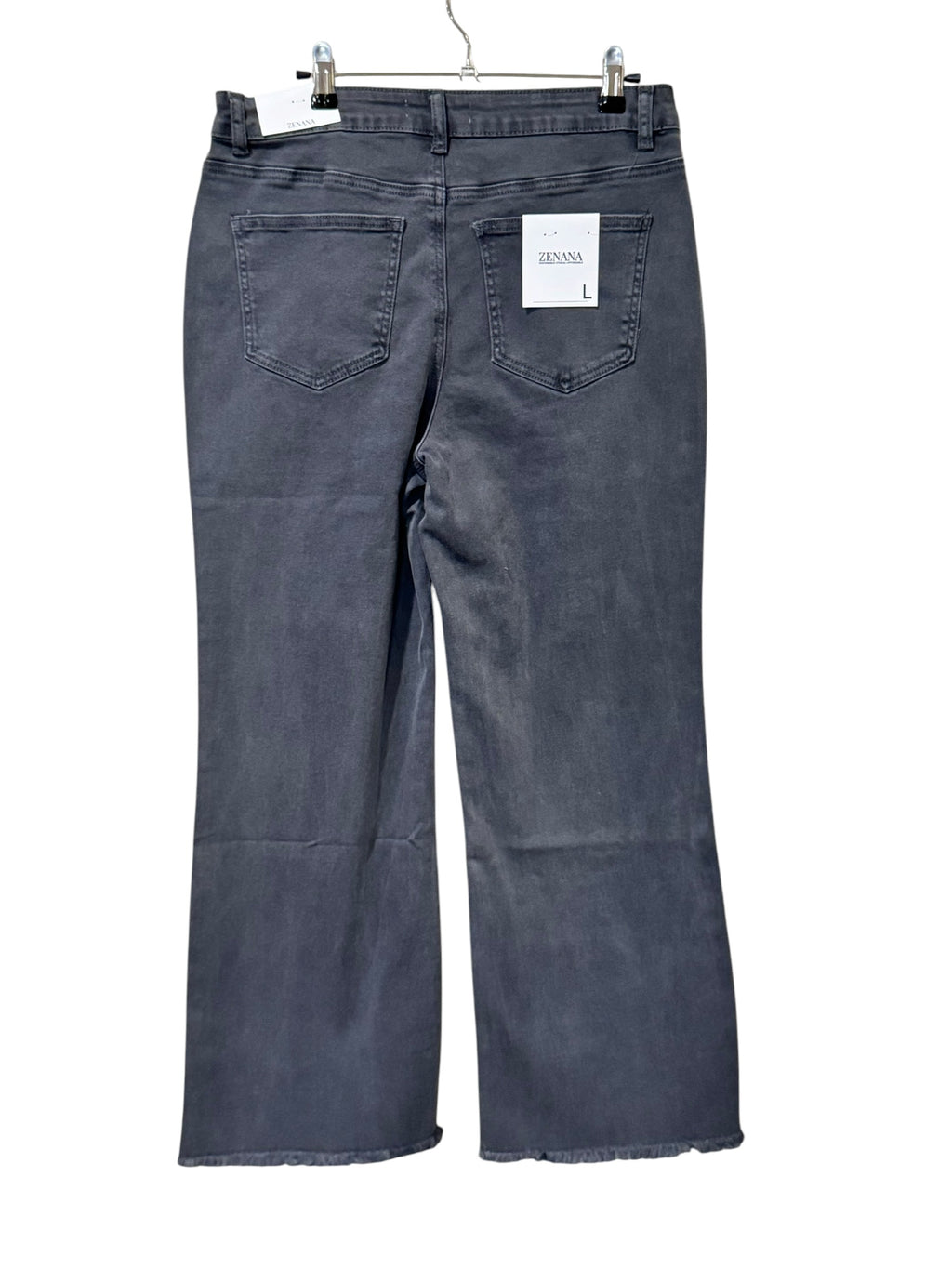 ZENANA Straight Leg Raw Hem Jeans