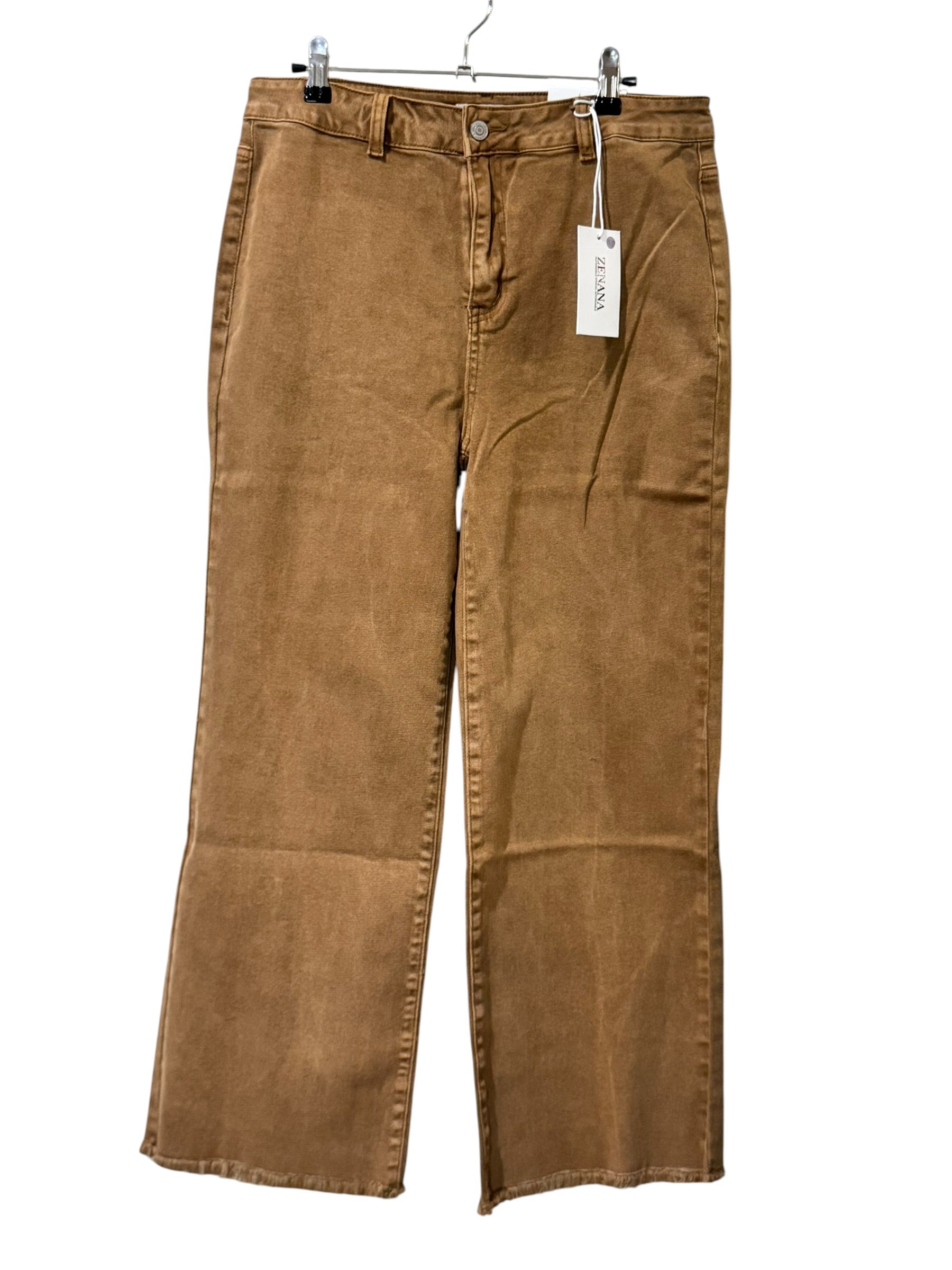 ZENANA Straight Leg Raw Hem Jeans