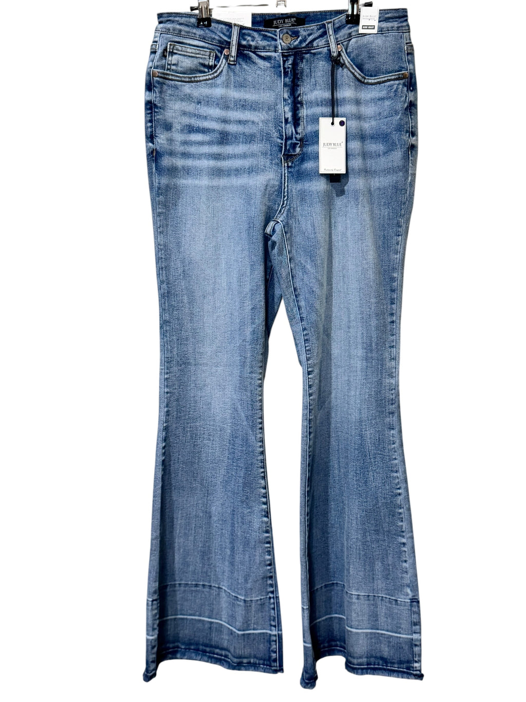 Judy Blue High Waist Flare Raw Hem Jeans