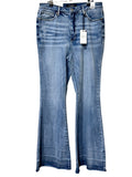 Judy Blue High Waist Flare Raw Hem Jeans