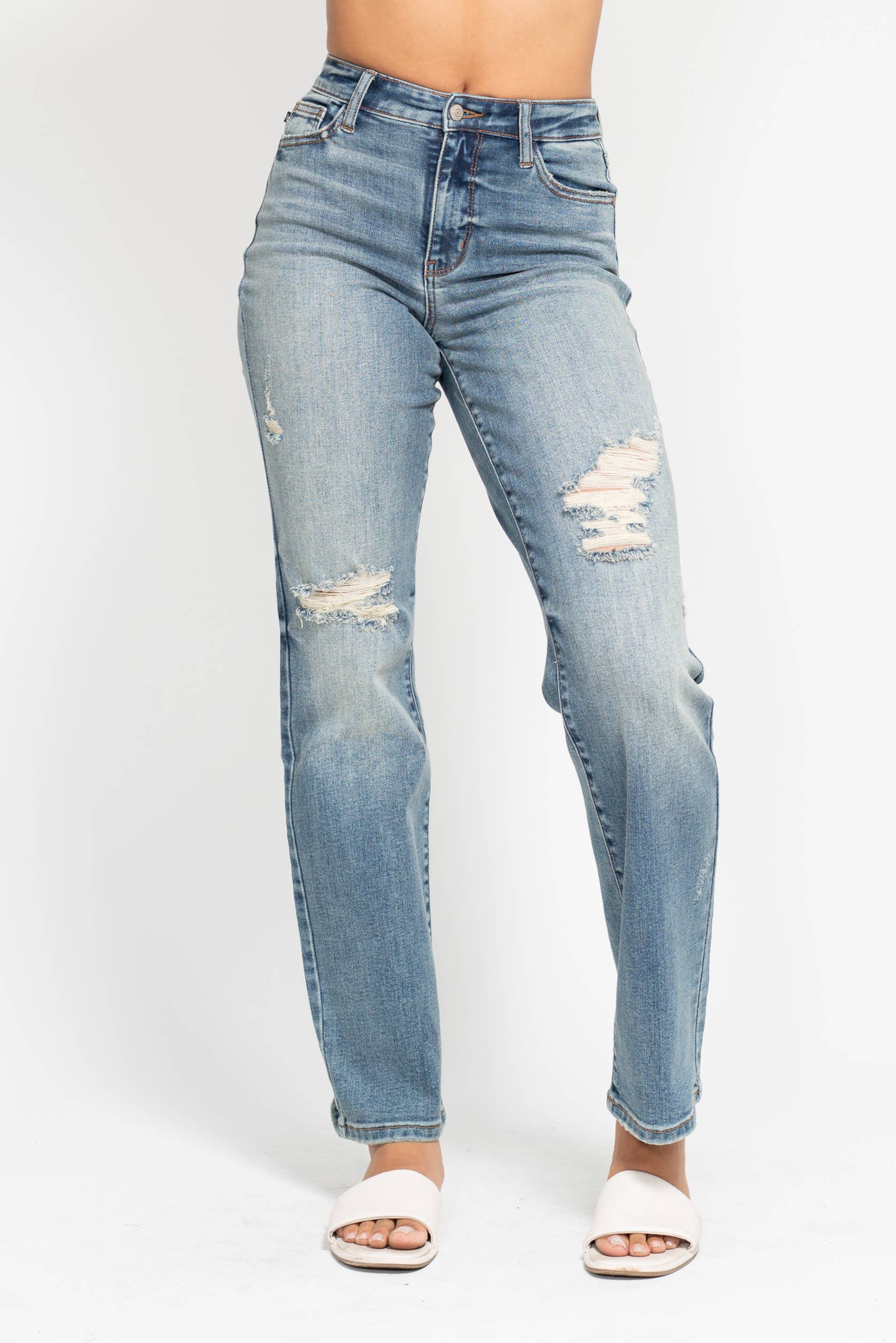 High Waisted Dad Straight Jean