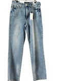 Cali's Closet Boutique Judy Blue Straight High Waist Jeans in medium blue wash denim with a classic straight leg.